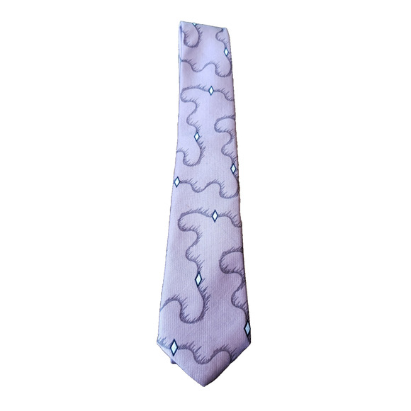Stringbeans Plus+ Champagne Pink Abstract Dot Pattern Skinny Silk Necktie Tie - Picture 1 of 6